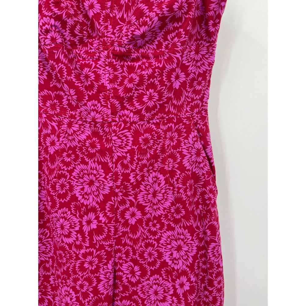 Maeve Anthropologie The Colette Jumpsuit Pink Red Floral Wide Leg Womens Size 2 - Picture 4 of 14
